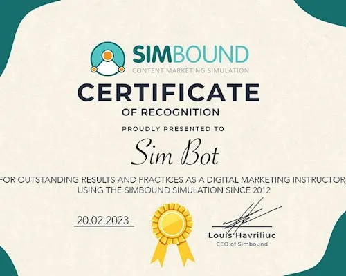 SimBot Simbound Certificate